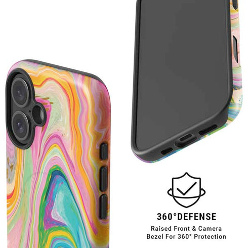 Rainbow Marble by Etta Vee iPhone 16 Plus Magsafe Impact Case